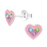 Hearts - 925 Sterling Silver Kids Ear Studs SD44630