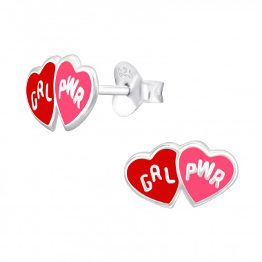 Hearts - 925 Sterling Silver Kids Ear Studs SD44631