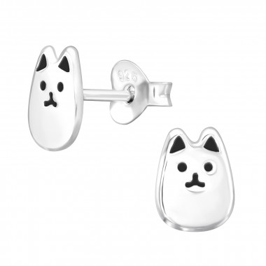 Cat - 925 Sterling Silver Kids Ear Studs SD44661