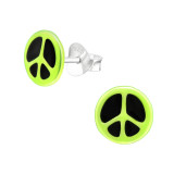 Peace Symbol - 925 Sterling Silver Kids Ear Studs SD44712