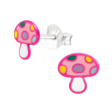 Mushroom - 925 Sterling Silver Kids Ear Studs SD44715