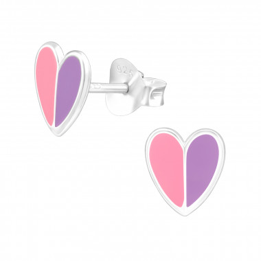 Heart - 925 Sterling Silver Kids Ear Studs SD44718