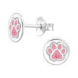 Paw Print - 925 Sterling Silver Kids Ear Studs SD44903