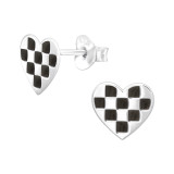 Laser Cut Heart - 925 Sterling Silver Kids Ear Studs SD45329