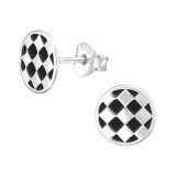 Laser Cut Football - 925 Sterling Silver Kids Ear Studs SD45330