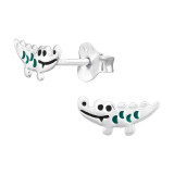 Crocodile - 925 Sterling Silver Kids Ear Studs SD45350