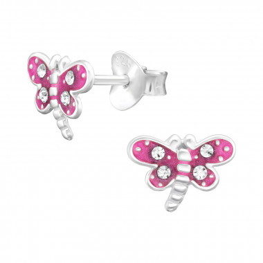 Dragonfly - 925 Sterling Silver Kids Ear Studs SD45355