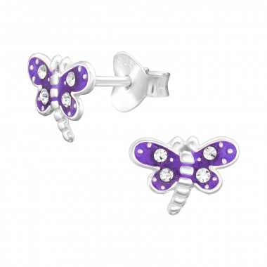 Dragonfly - 925 Sterling Silver Kids Ear Studs SD45356