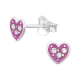 Heart - 925 Sterling Silver Kids Ear Studs SD45357