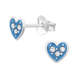 Heart - 925 Sterling Silver Kids Ear Studs SD45358