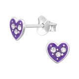 Heart - 925 Sterling Silver Kids Ear Studs SD45359