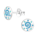 Spir Shell - 925 Sterling Silver Kids Ear Studs SD45363