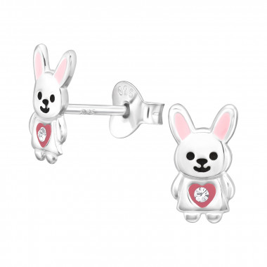 Rabbit - 925 Sterling Silver Kids Ear Studs SD45365