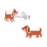 Dog - 925 Sterling Silver Kids Ear Studs SD45366