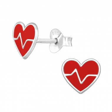 Heart - 925 Sterling Silver Kids Ear Studs SD45370