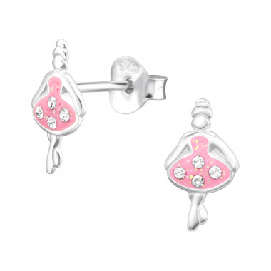 Ballet Girl - 925 Sterling Silver Kids Ear Studs SD45383