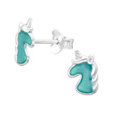 Unicorn - 925 Sterling Silver Kids Ear Studs SD45384