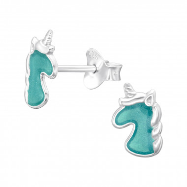 Unicorn - 925 Sterling Silver Kids Ear Studs SD45384