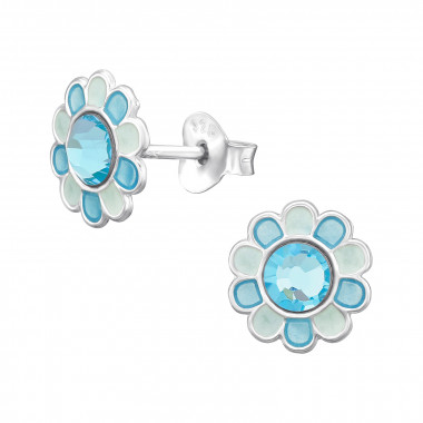 Flower - 925 Sterling Silver Kids Ear Studs SD45391