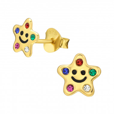 Star - 925 Sterling Silver Kids Ear Studs SD45565