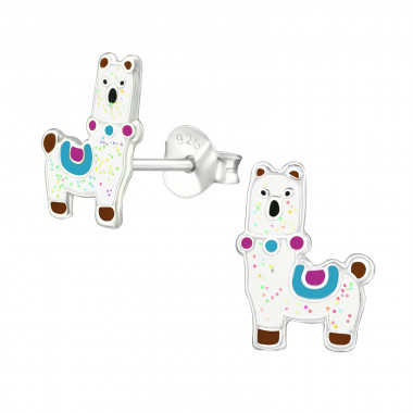 Alpaca - 925 Sterling Silver Kids Ear Studs SD45773