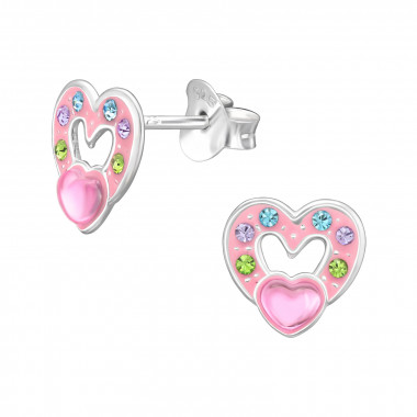 Heart - 925 Sterling Silver Kids Ear Studs SD45844