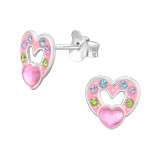 Heart - 925 Sterling Silver Kids Ear Studs SD45844