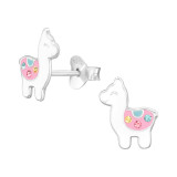 Alpaca - 925 Sterling Silver Kids Ear Studs SD45850