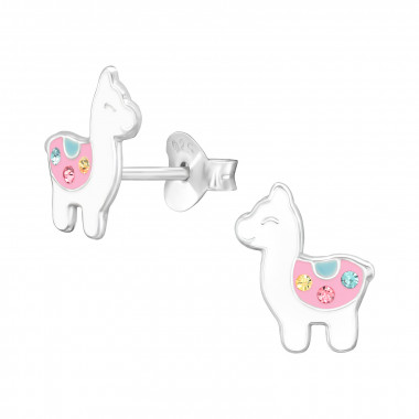 Alpaca - 925 Sterling Silver Kids Ear Studs SD45850