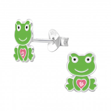 Frog - 925 Sterling Silver Kids Ear Studs SD45852