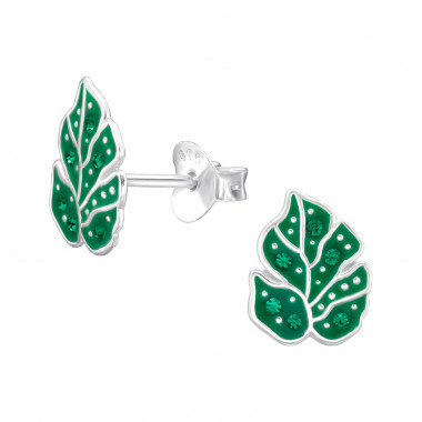 Leaf - 925 Sterling Silver Kids Ear Studs SD45903