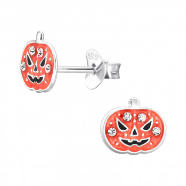 Pumpkin - 925 Sterling Silver Kids Ear Studs SD45904