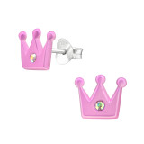 Crown - 925 Sterling Silver Kids Ear Studs SD45905