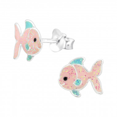 Fish - 925 Sterling Silver Kids Ear Studs SD45910