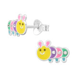 Caterpillar - 925 Sterling Silver Kids Ear Studs SD46106