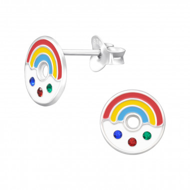 Donut - 925 Sterling Silver Kids Ear Studs SD46107