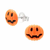 Pumpkin - 925 Sterling Silver Kids Ear Studs SD46111