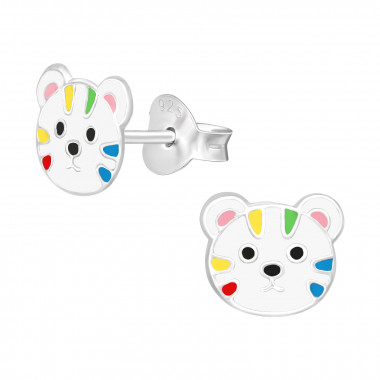 Cat - 925 Sterling Silver Kids Ear Studs SD46113