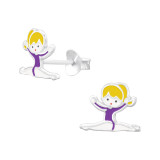 Gymnastics Girl - 925 Sterling Silver Kids Ear Studs SD46146
