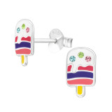 Ice Cream Popsicle - 925 Sterling Silver Kids Ear Studs SD46188