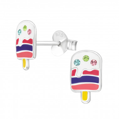 Ice Cream Popsicle - 925 Sterling Silver Kids Ear Studs SD46188