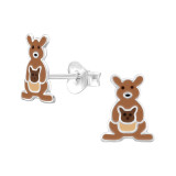 Kangaroo - 925 Sterling Silver Kids Ear Studs SD46291