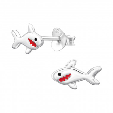 Shark - 925 Sterling Silver Kids Ear Studs SD46578