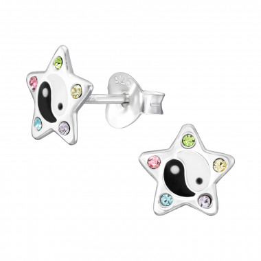 Yin Yang - 925 Sterling Silver Kids Ear Studs SD46585
