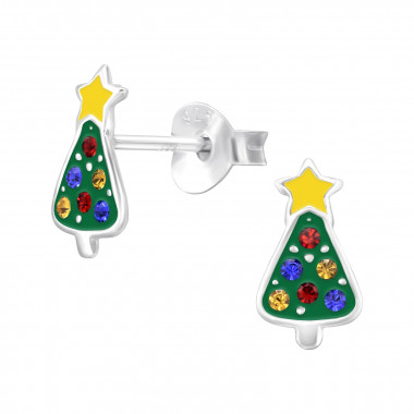 Christmas Tree - 925 Sterling Silver Kids Ear Studs SD46586