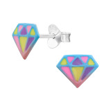 Diamond - 925 Sterling Silver Kids Ear Studs SD46616