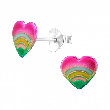 Heart - 925 Sterling Silver Kids Ear Studs SD46617