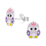 Owl - 925 Sterling Silver Kids Ear Studs SD46623