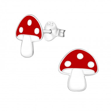 Mushroom - 925 Sterling Silver Kids Ear Studs SD4666