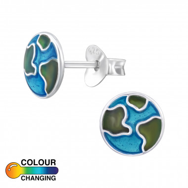 Earth - 925 Sterling Silver Kids Ear Studs SD46841
